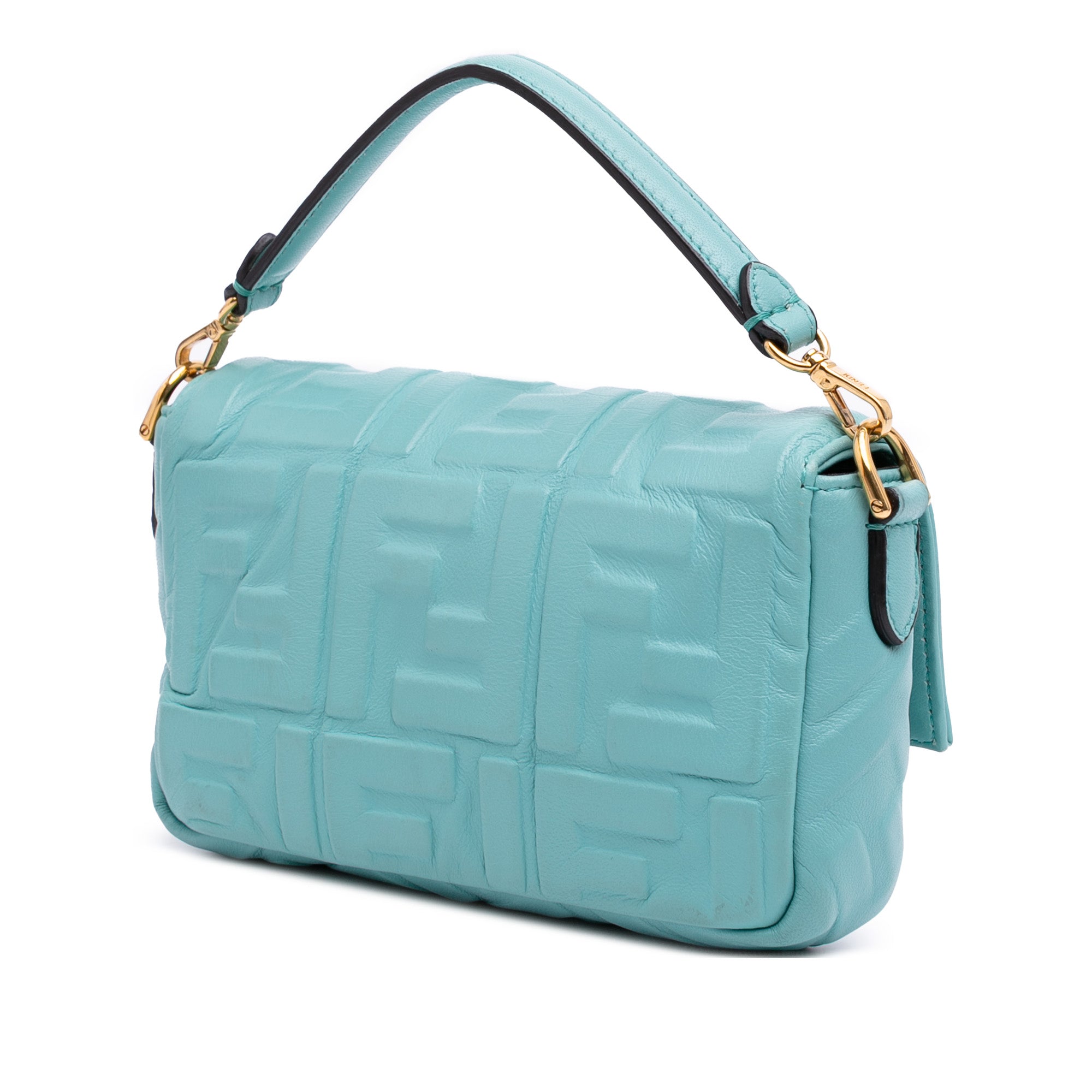 Mini Zucca Embossed Leather Baguette Satchel