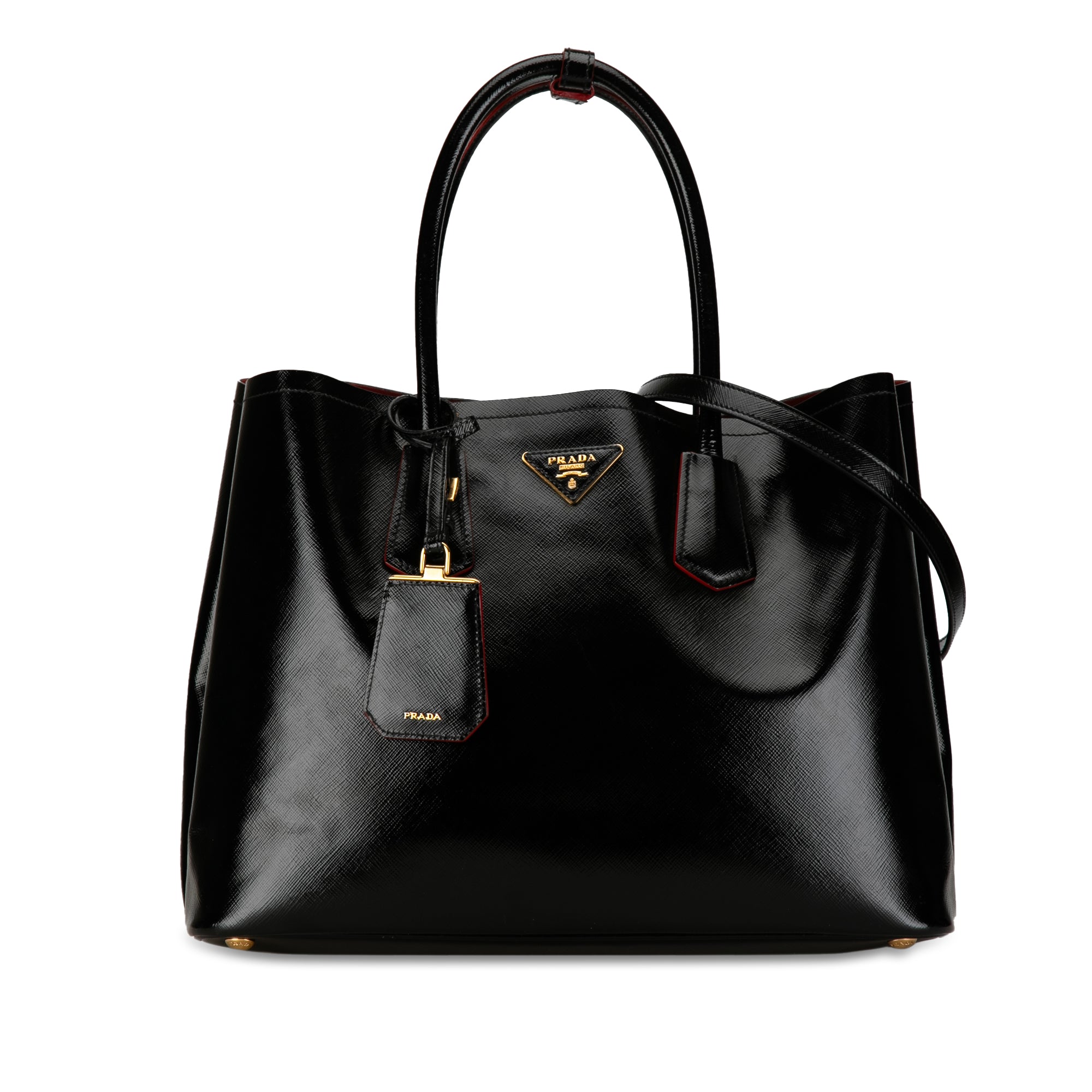 Medium Saffiano Vernice Double Satchel_0