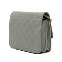 Quilted Caviar Square Wallet on Chain