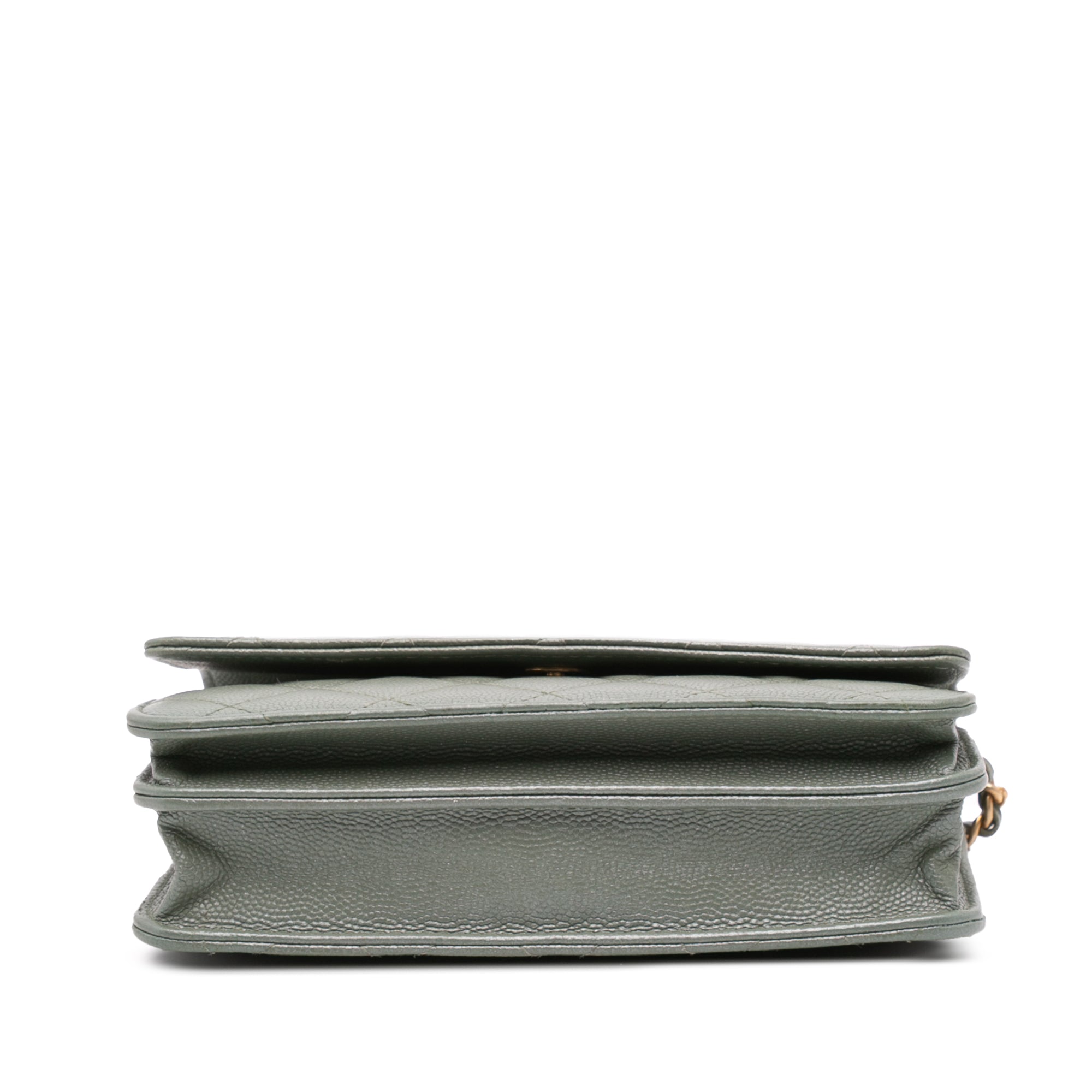 Quilted Caviar Square Wallet on Chain