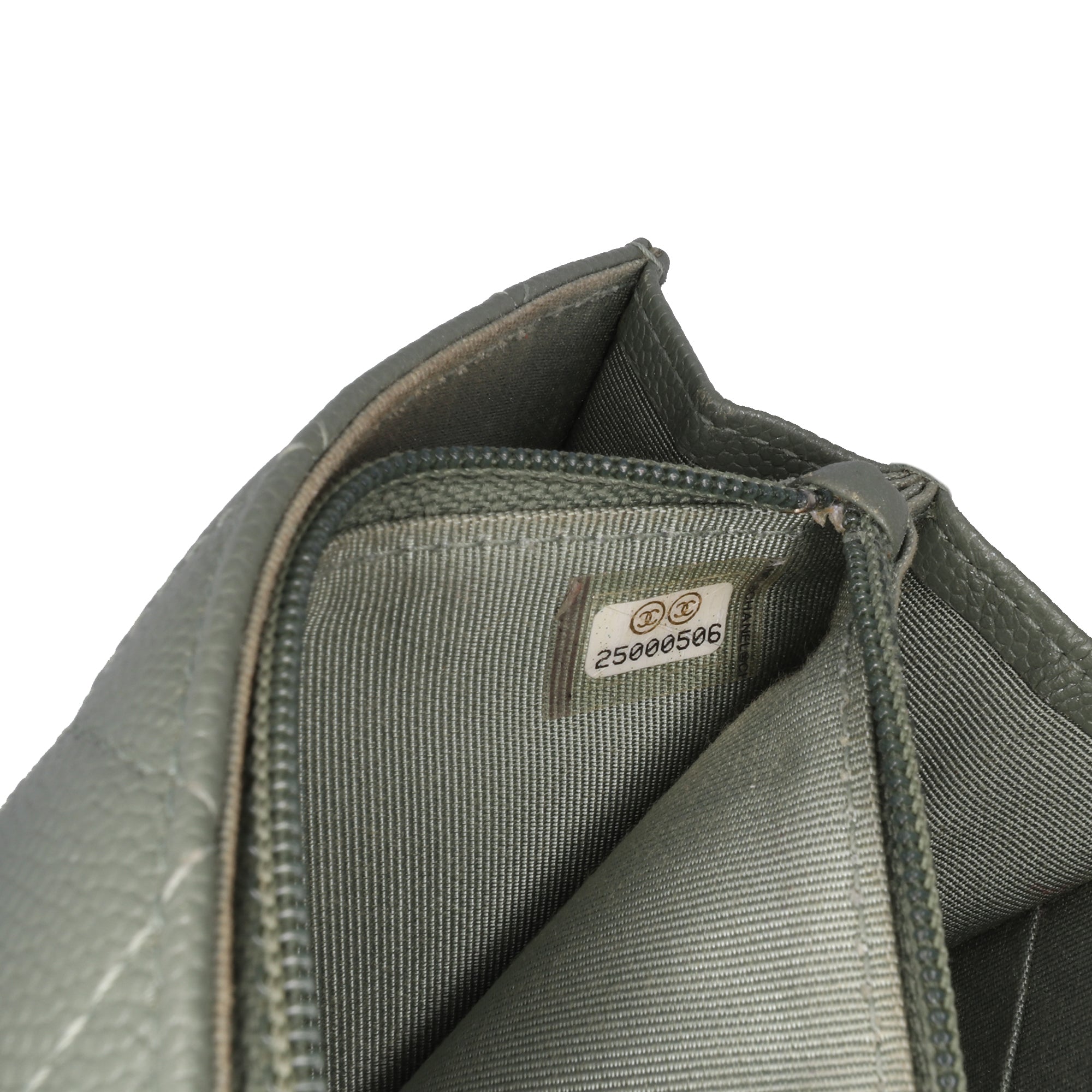 Quilted Caviar Square Wallet on Chain