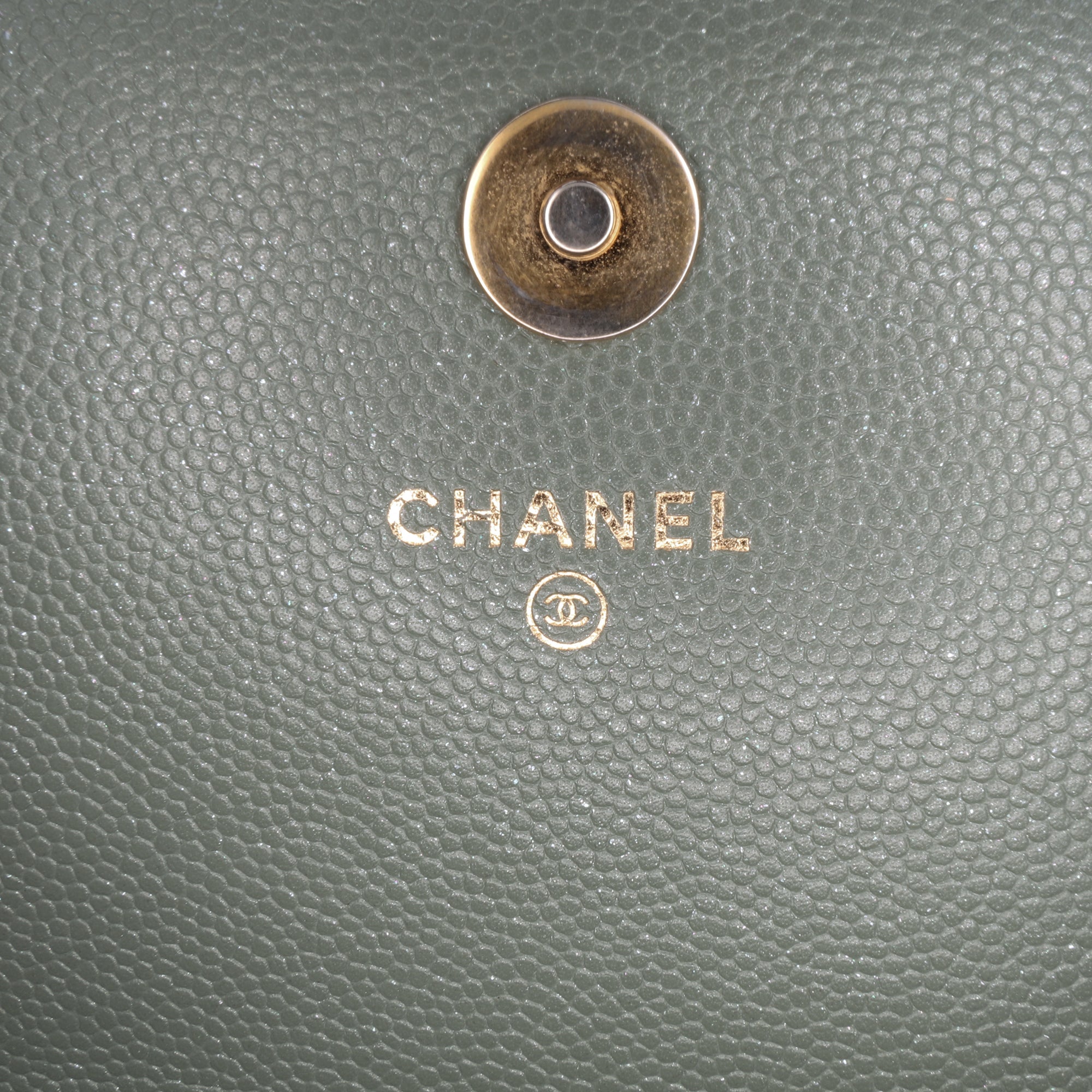 Quilted Caviar Square Wallet on Chain