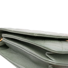 Quilted Caviar Square Wallet on Chain