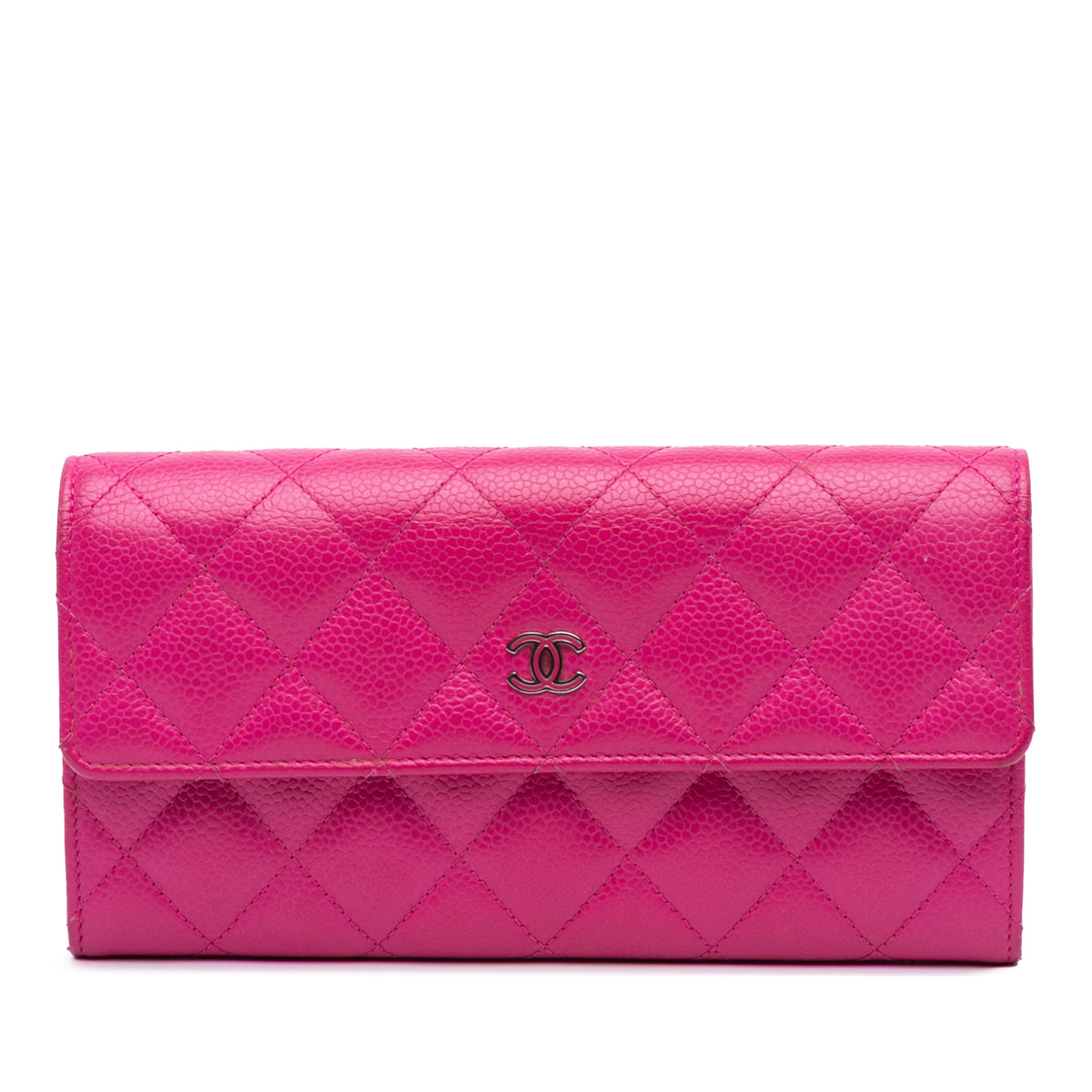 CC Quilted Caviar Long Wallet