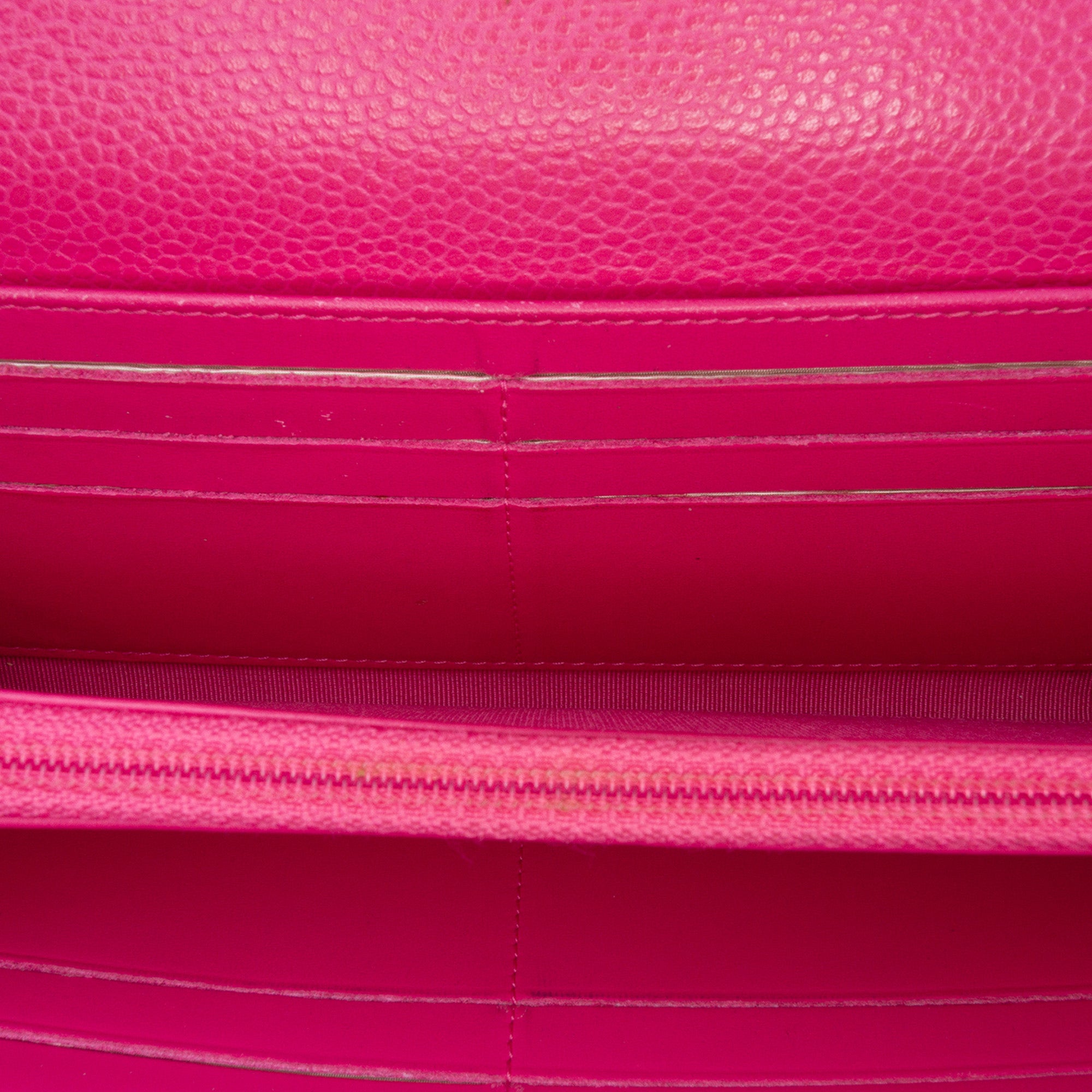 CC Quilted Caviar Long Wallet