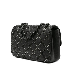 Washed Lambskin Studded Metal Beauty Flap