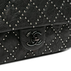 Washed Lambskin Studded Metal Beauty Flap