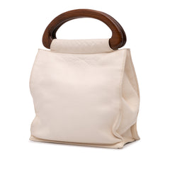 CC Grained Calfskin Wooden Handle Tote