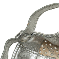 Perforated Metallic Calfskin Sling Backpack