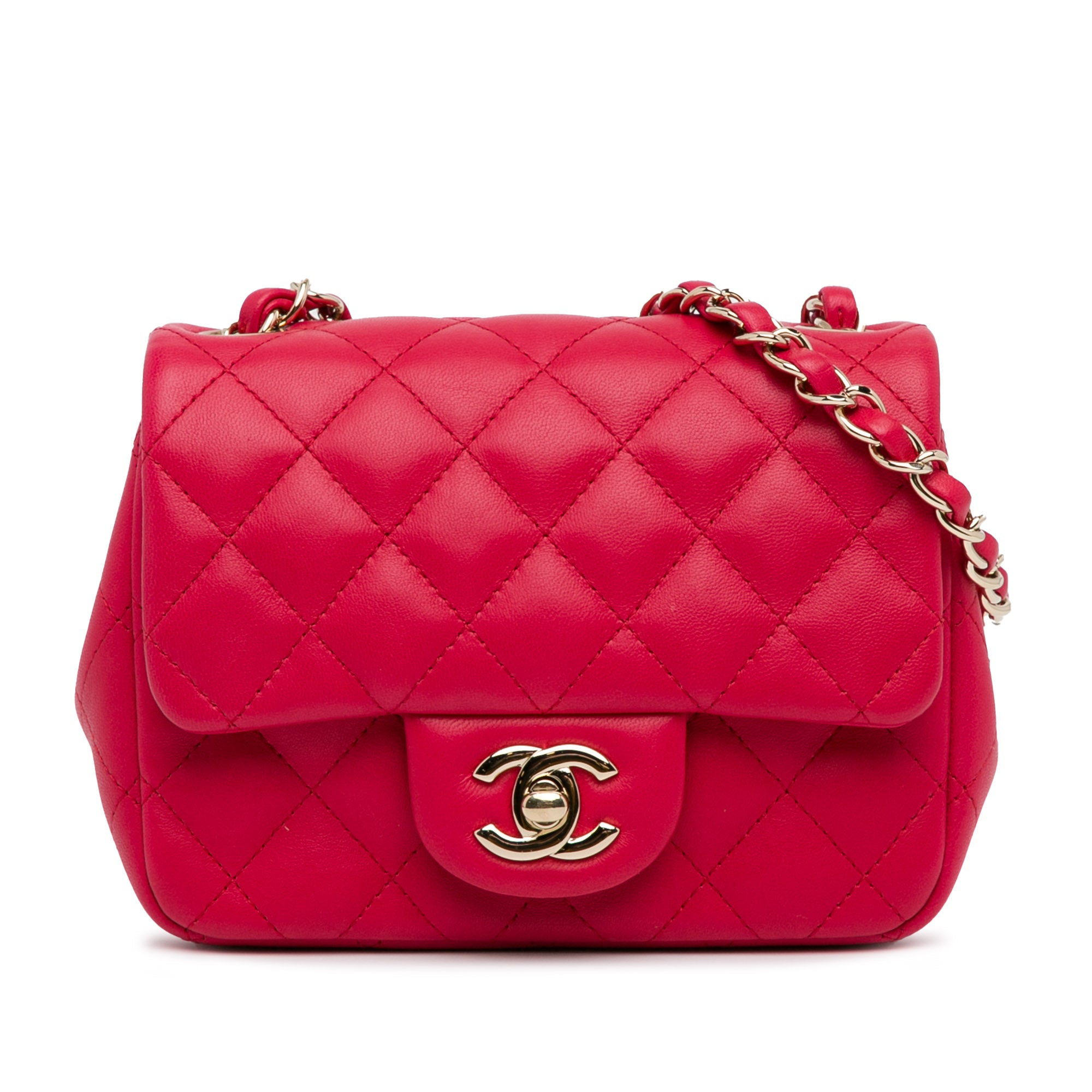Mini Square Classic Lambskin Single Flap