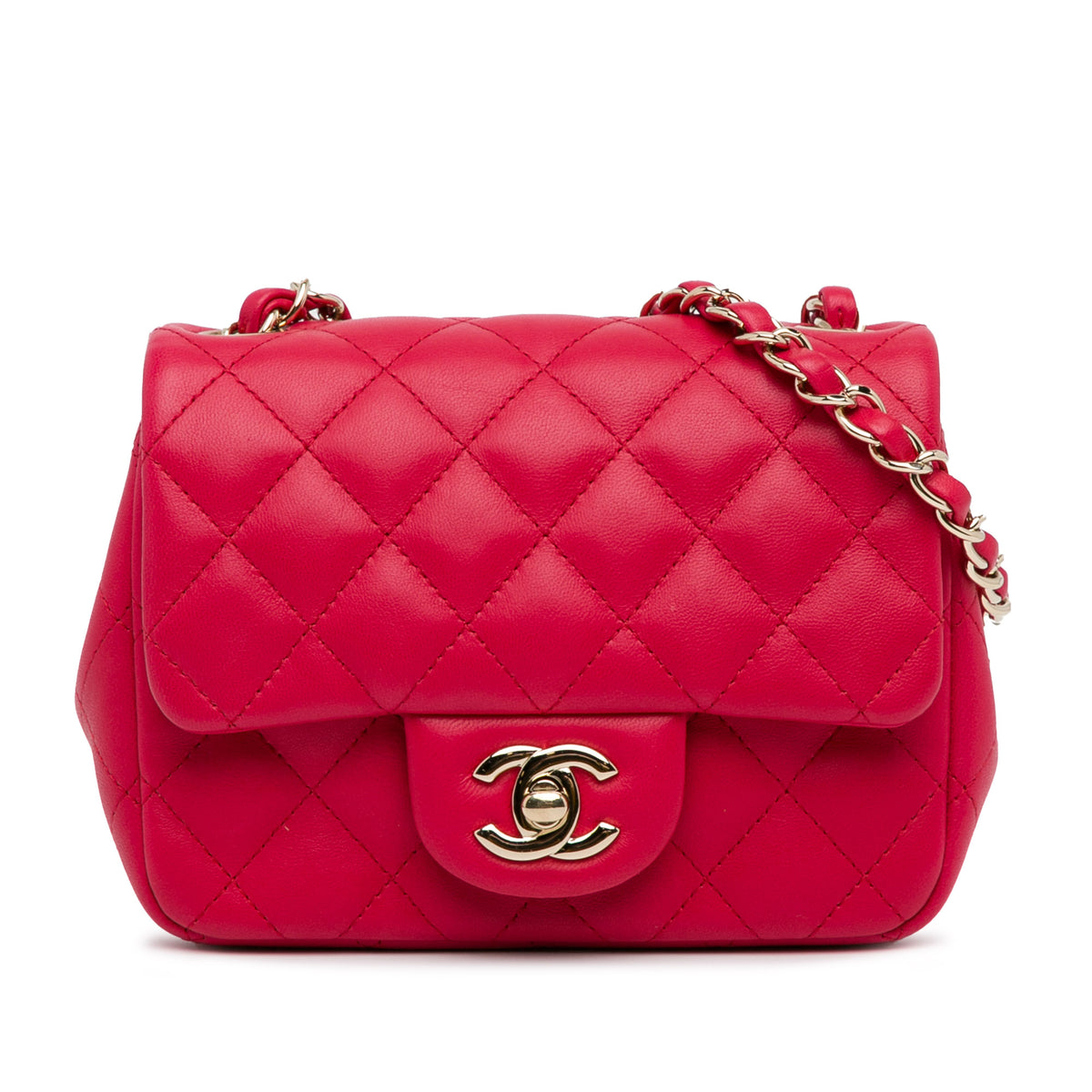 Mini Square Classic Lambskin Single Flap