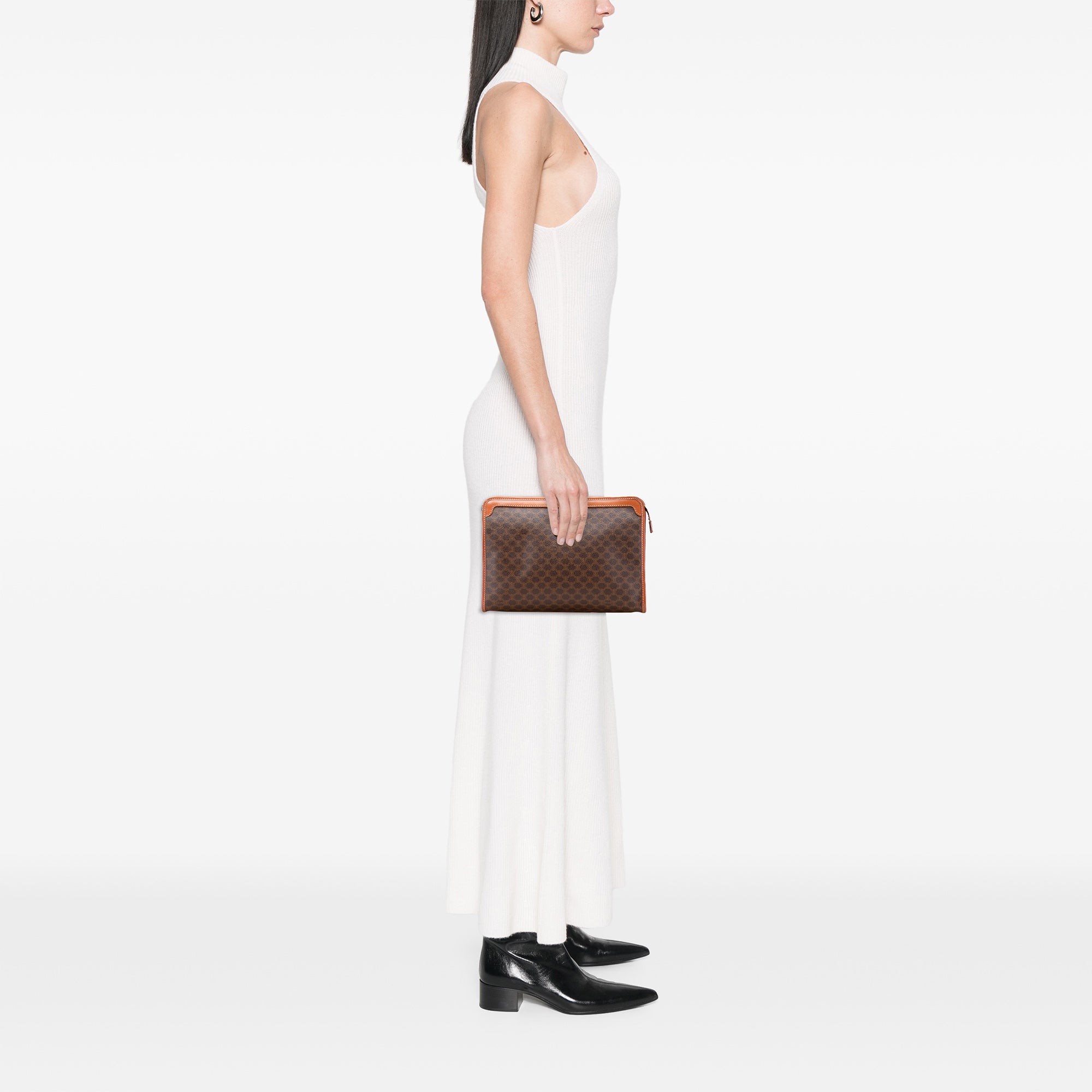 Macadam Coated Canvas Clutch