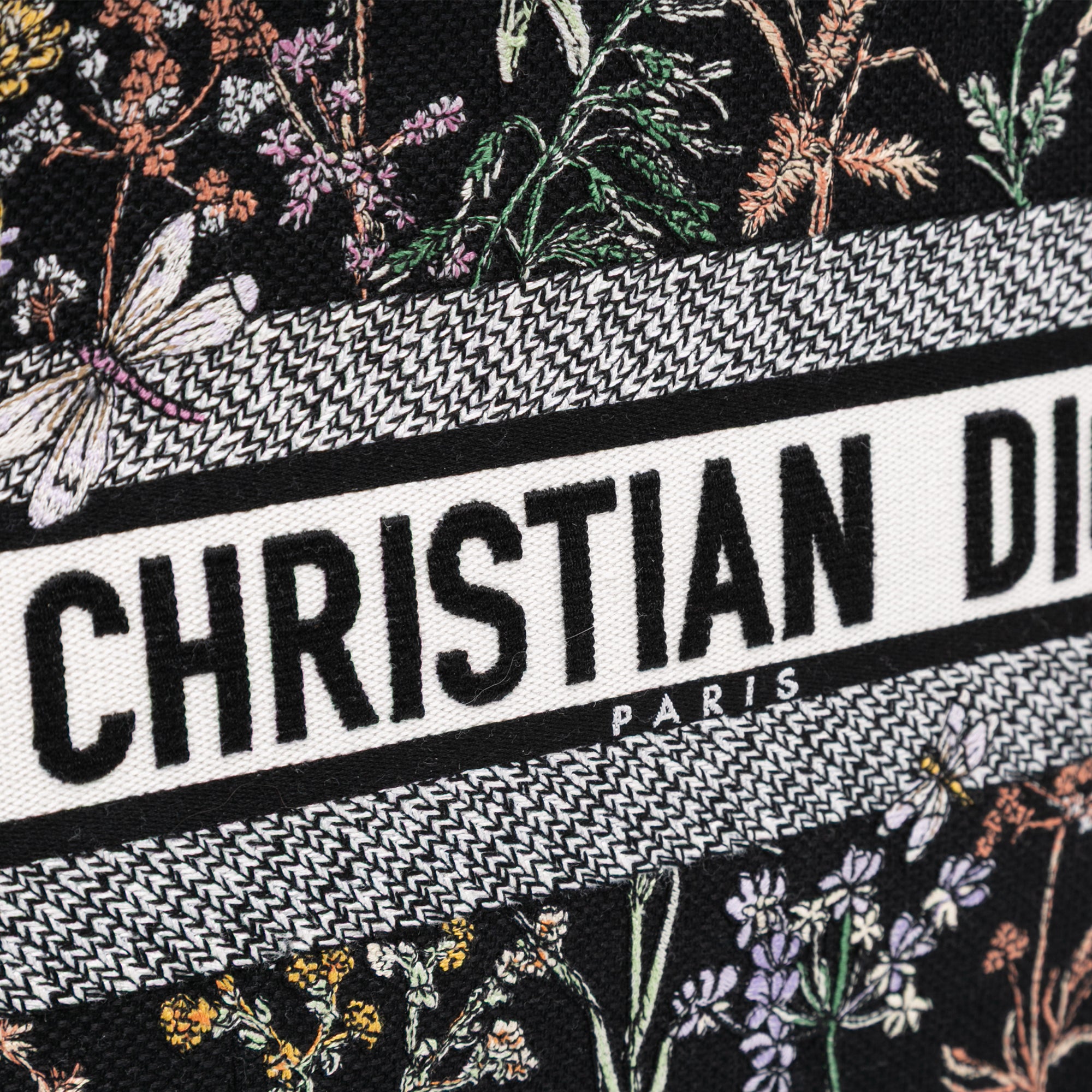 Medium Embroidered Canvas Herbarium Book Tote