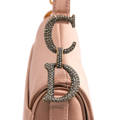 Mini Satin Crystal Embellished Saddle Bag
