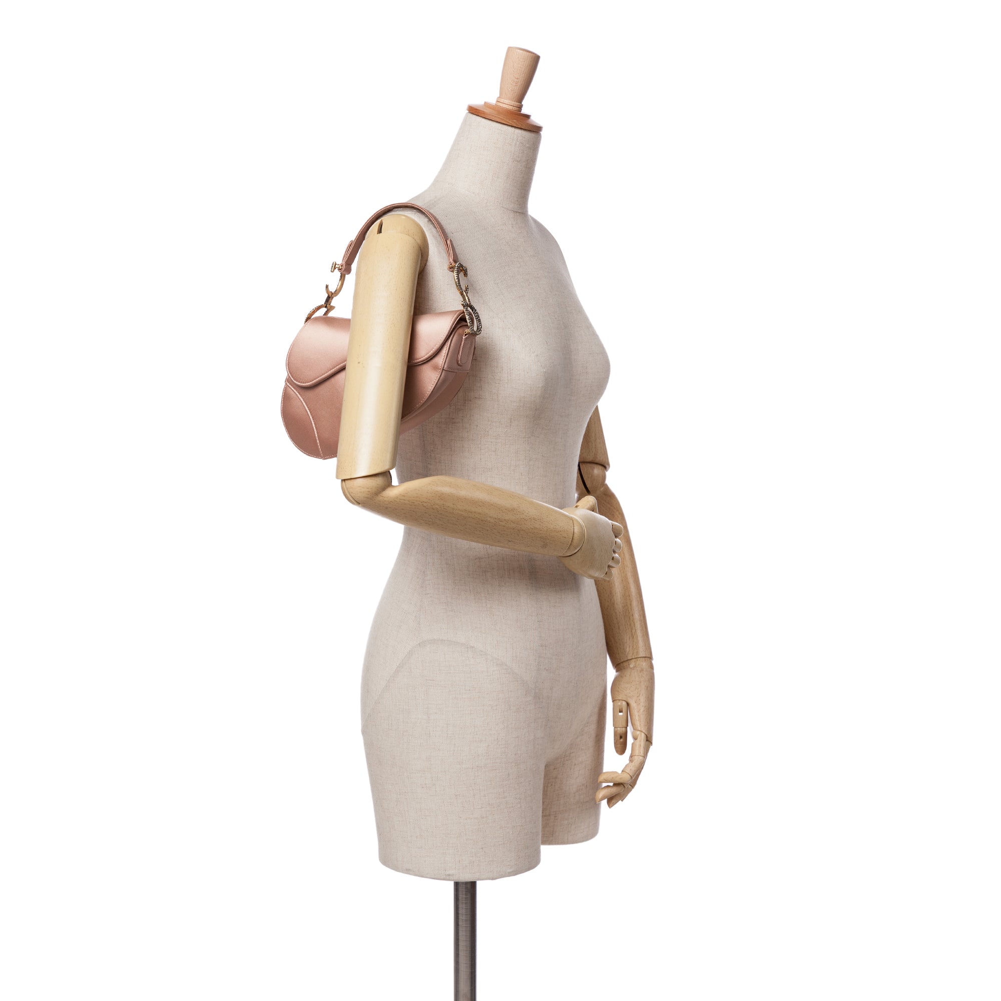 Mini Satin Crystal Embellished Saddle Bag