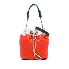 CC Quilted Lambskin Cuba Drawstring Bucket_0