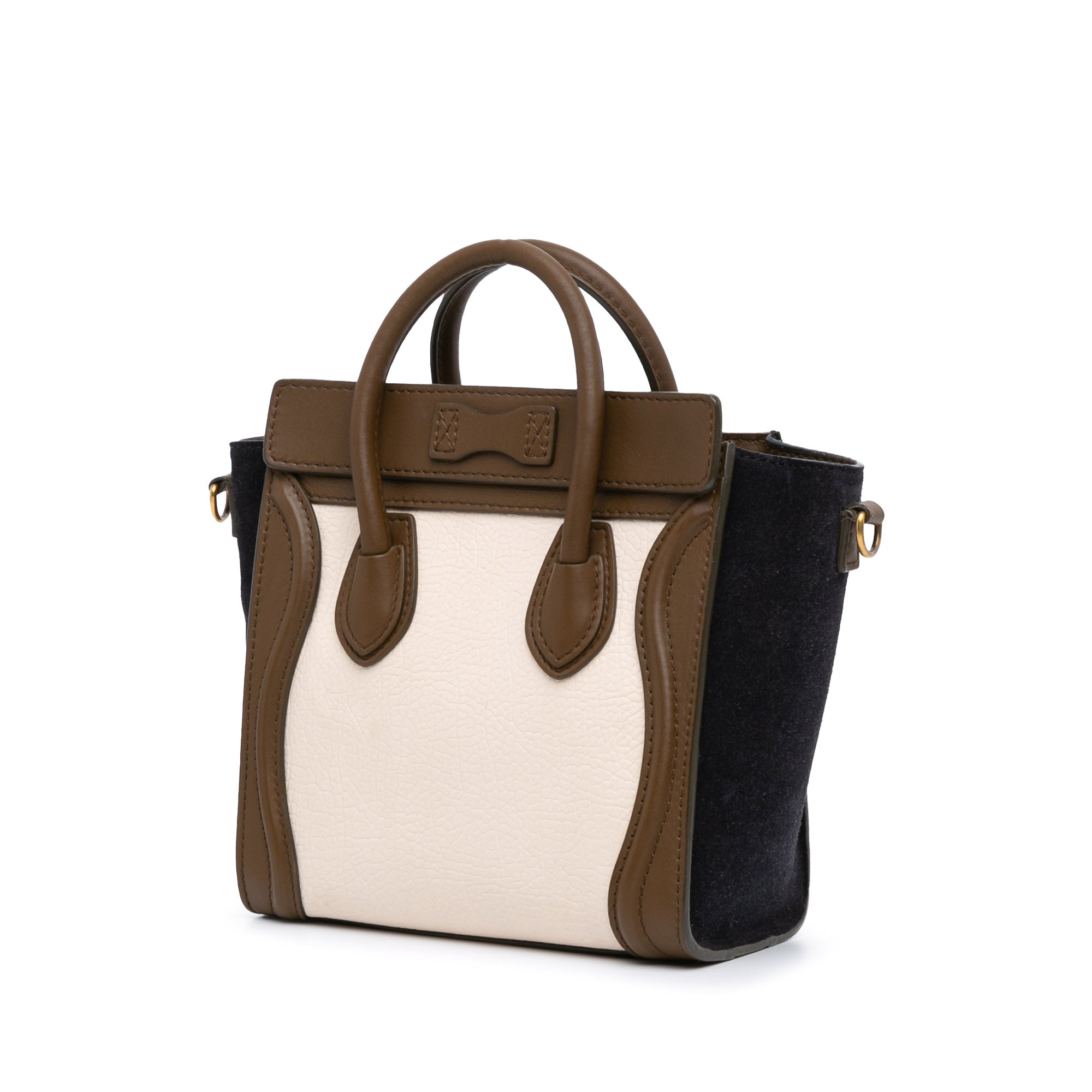 Nano Tricolor Leather Luggage Tote