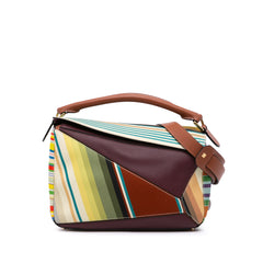 Medium Canvas and Leather Puzzle Satchel