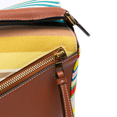 Medium Canvas and Leather Puzzle Satchel