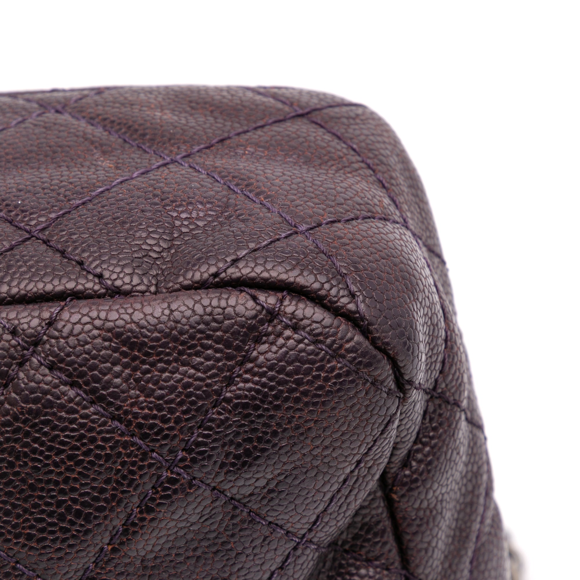 Jumbo Quilted Iridescent Caviar Easy Flap