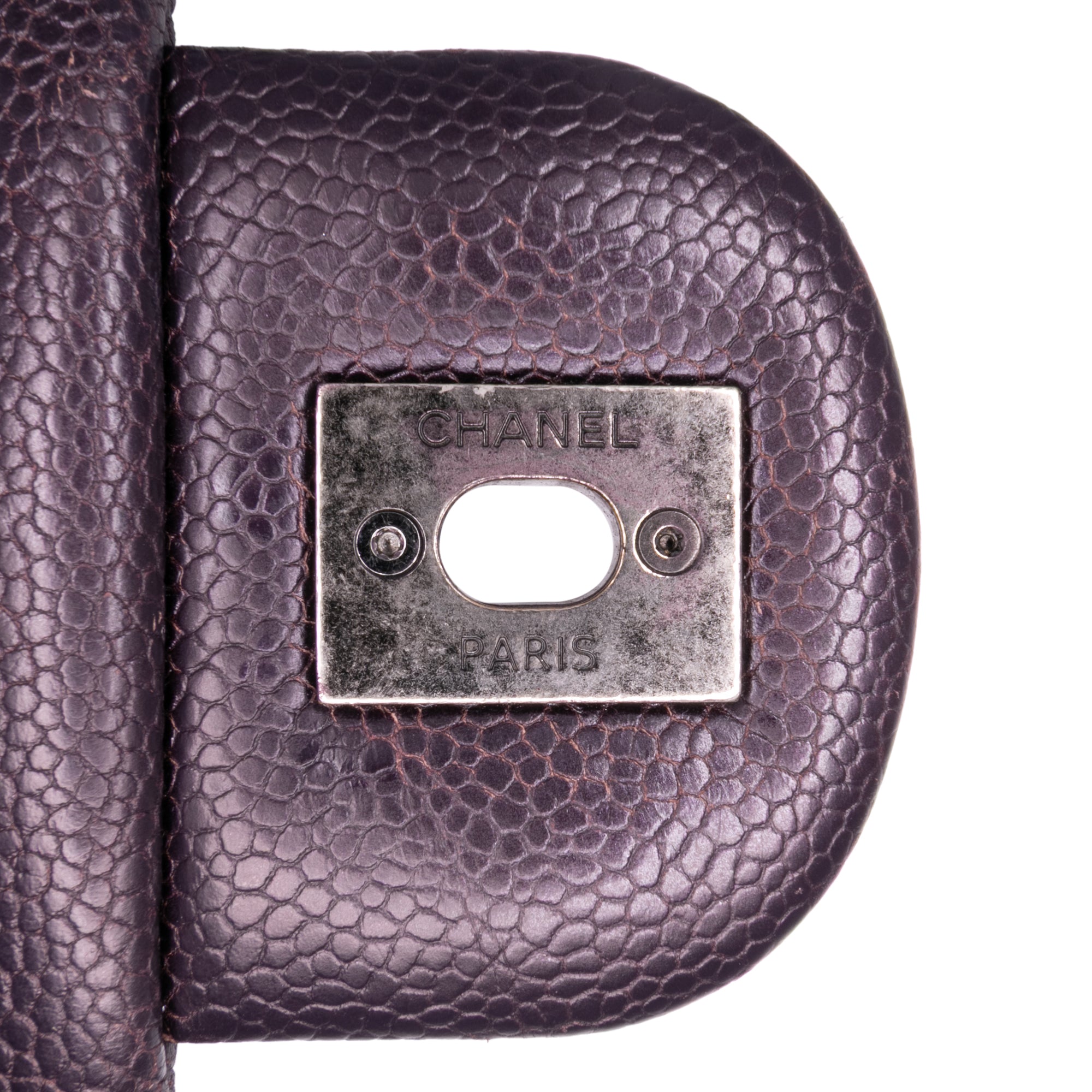 Jumbo Quilted Iridescent Caviar Easy Flap