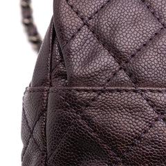 Jumbo Quilted Iridescent Caviar Easy Flap