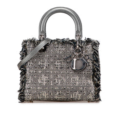 Medium Tweed Cannage Fringe Lady Dior