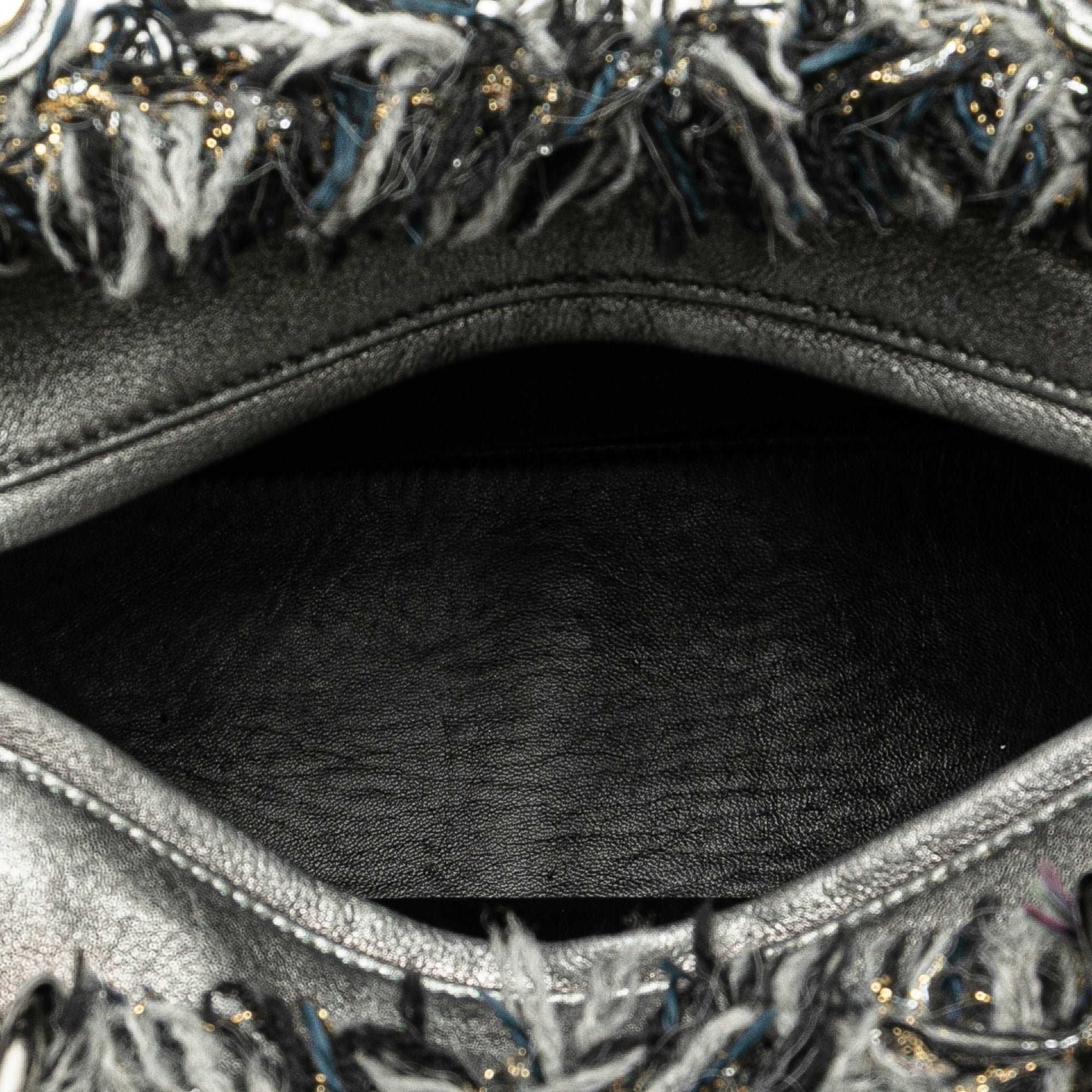 Medium Tweed Cannage Fringe Lady Dior