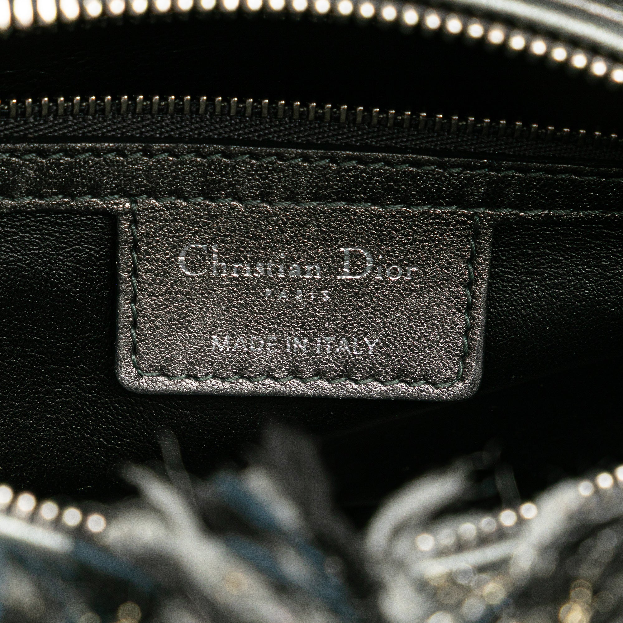 Medium Tweed Cannage Fringe Lady Dior