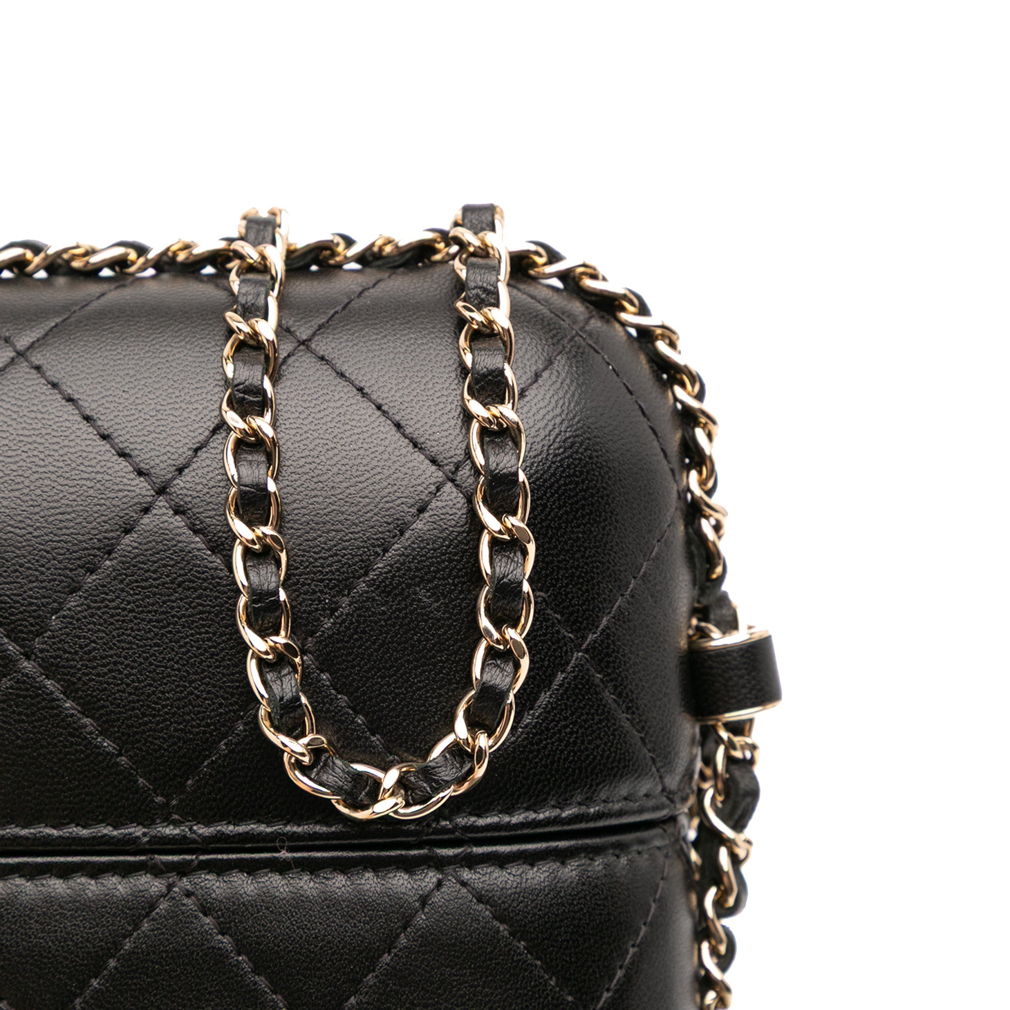 CC Quilted Lambskin Chain Around Phone Holder
