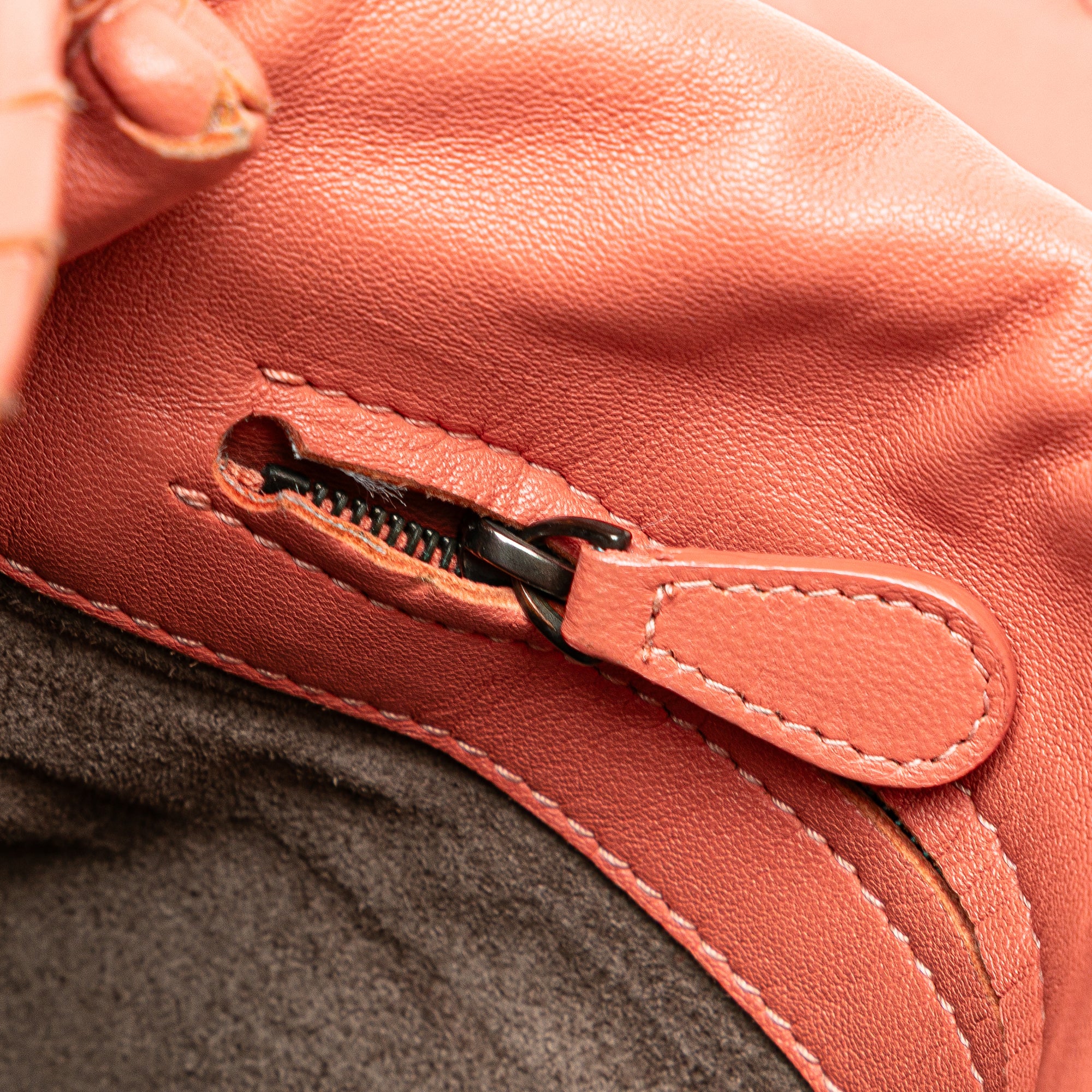 Leather Intrecciato Flap Satchel
