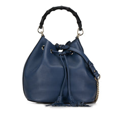 Miss Bamboo Leather Bucket Bag_0