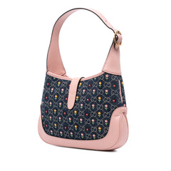 Limited Edition Small GG Embroidered Denim Floral Jackie 1961 Crossbody