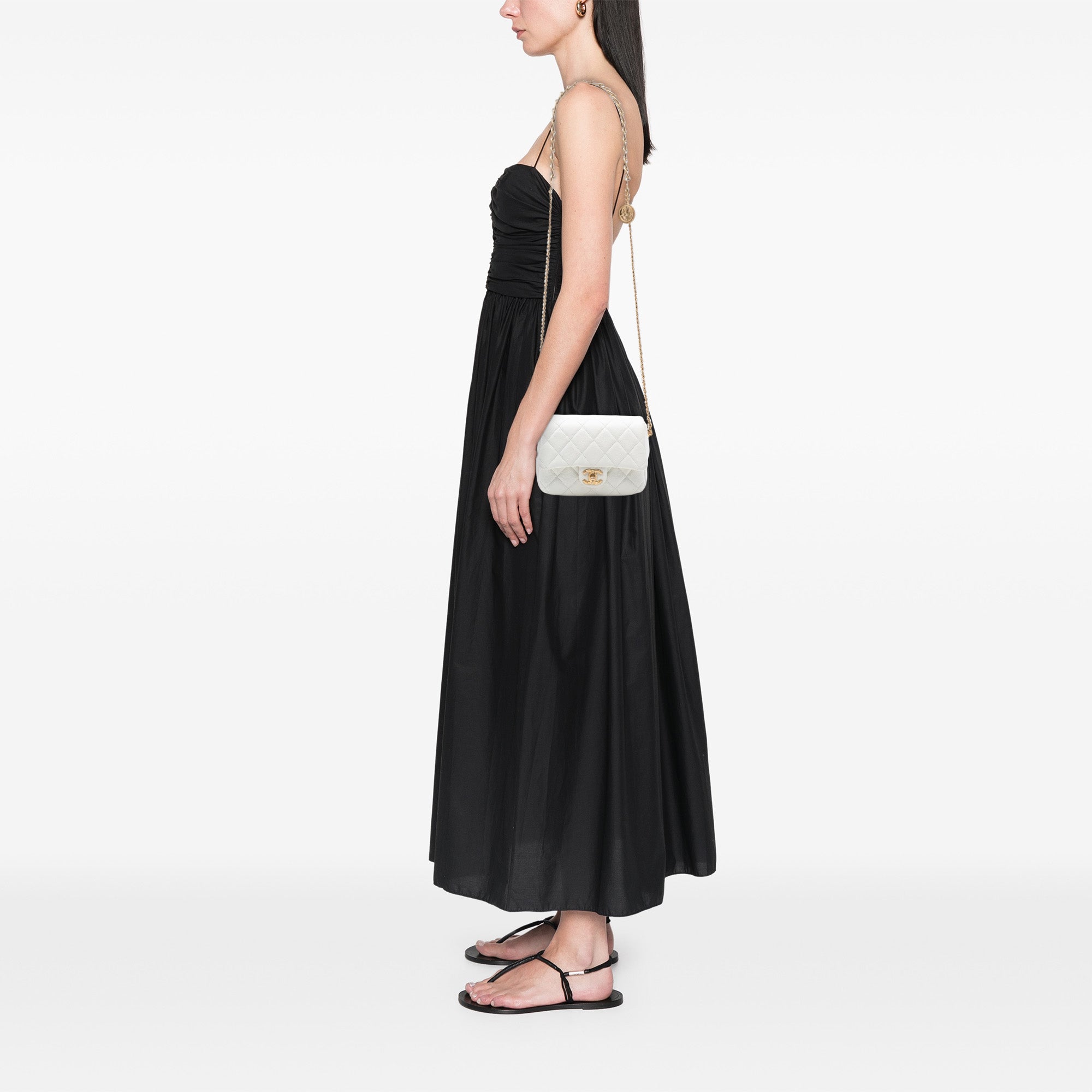 Mini Quilted Caviar Chain Soul Flap