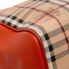 Small Leather Trimmed Haymarket Check Coated Canvas Canterbury Tote