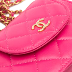 CC Quilted Lambskin Flap Clutch On Chain
