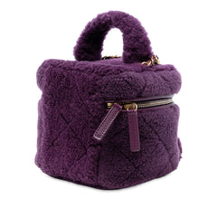 Small Quilted Shearling Vanity Case