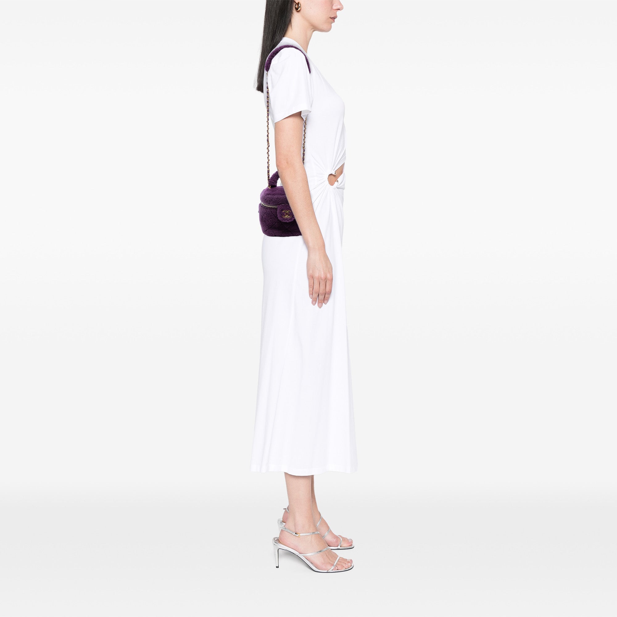 Small Quilted Shearling Vanity Case