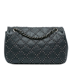 Washed Lambskin Studded Metal Beauty Flap