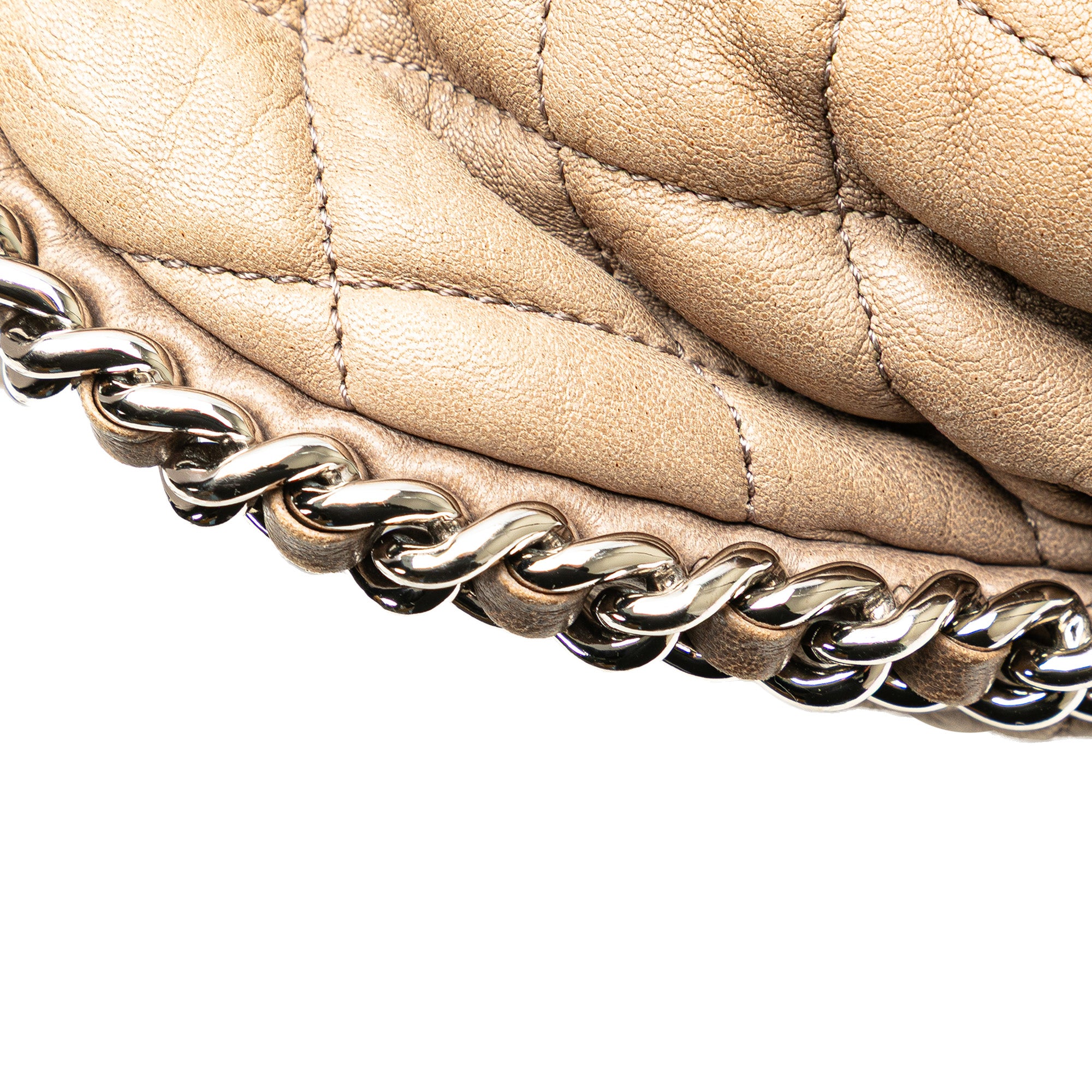 Large Washed Lambskin Chain Around Flap