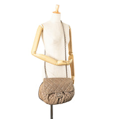 Large Washed Lambskin Chain Around Flap