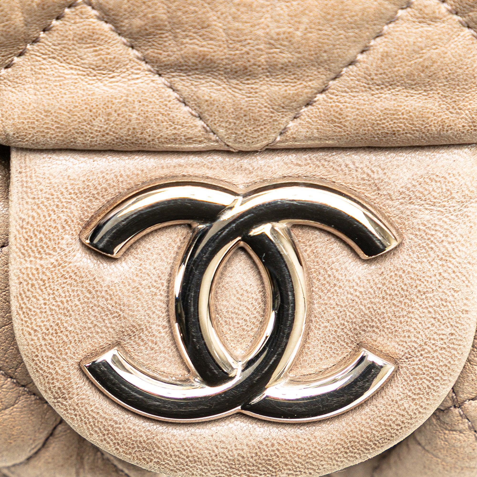 Large Washed Lambskin Chain Around Flap