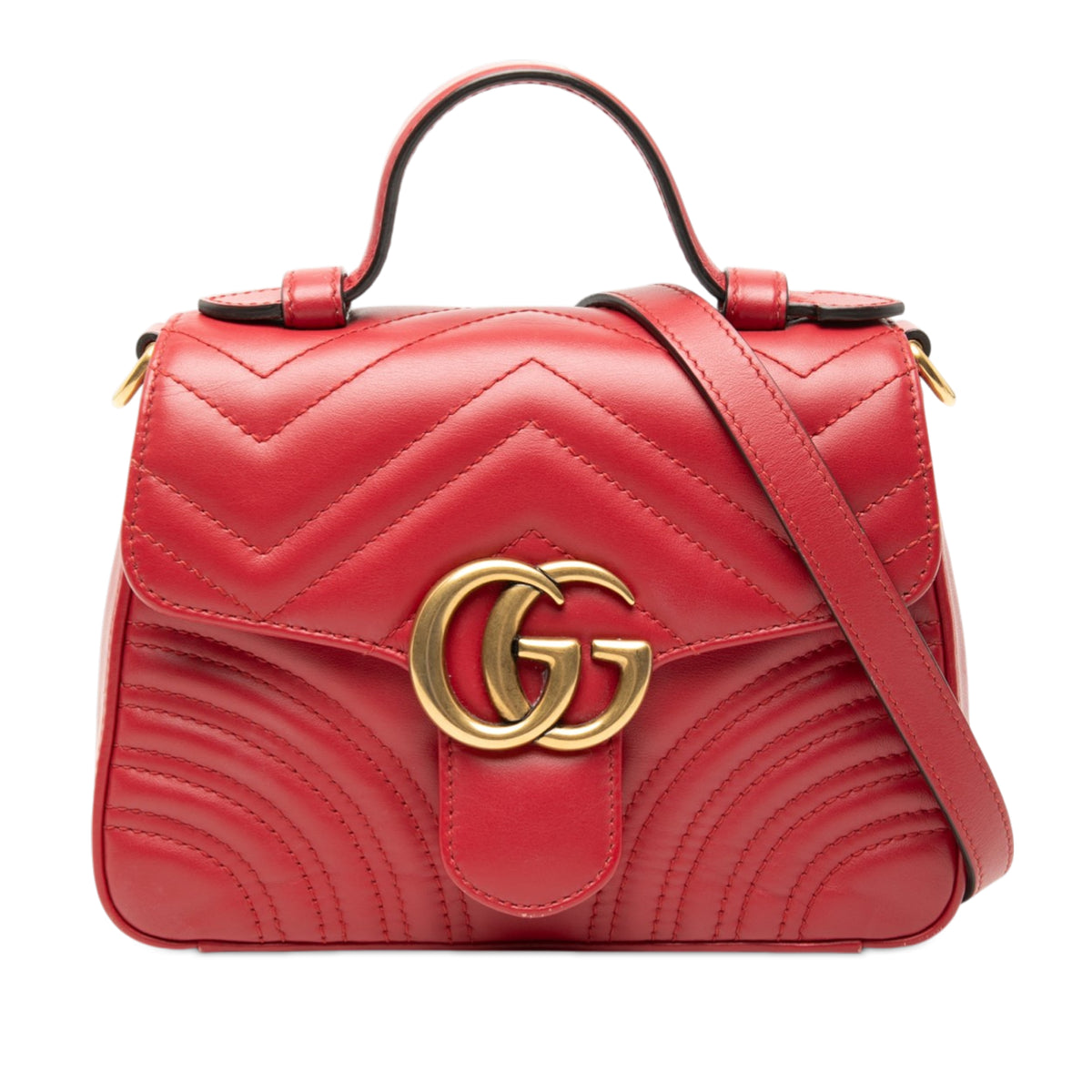 Mini GG Marmont Matelasse Leather Top Handle Bag