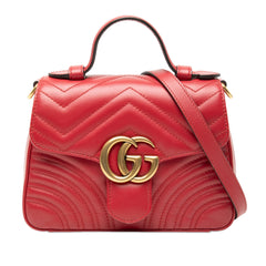 Mini GG Marmont Matelasse Leather Top Handle Bag