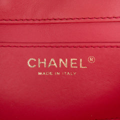 Quilted Lambskin Pearl Chain East West Single Flap