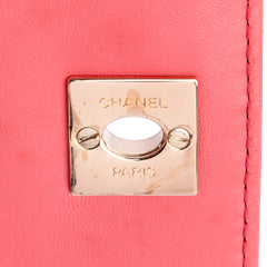 Quilted Lambskin Pearl Chain East West Single Flap