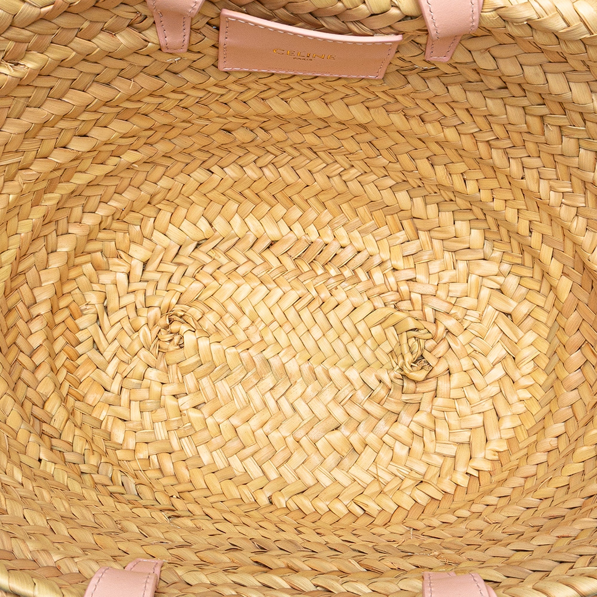 Teen Raffia Cuir Triomphe Classic Panier Tote