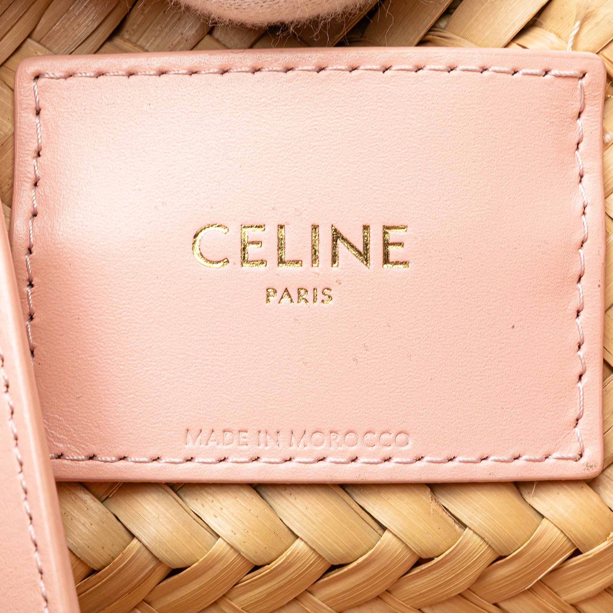 Teen Raffia Cuir Triomphe Classic Panier Tote