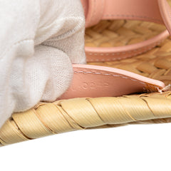 Teen Raffia Cuir Triomphe Classic Panier Tote