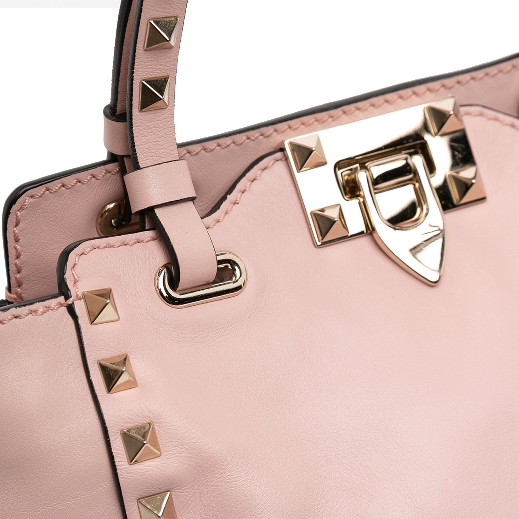Mini Leather Rockstud Trapeze Satchel